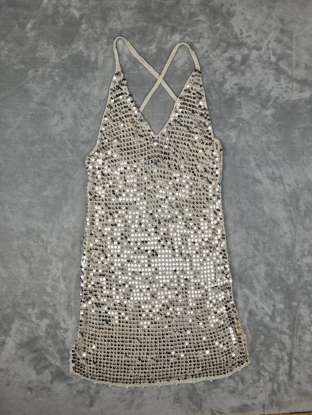Retrofete Elliana Sequin Crochet Dress Size M / L - Picture 5 of 15